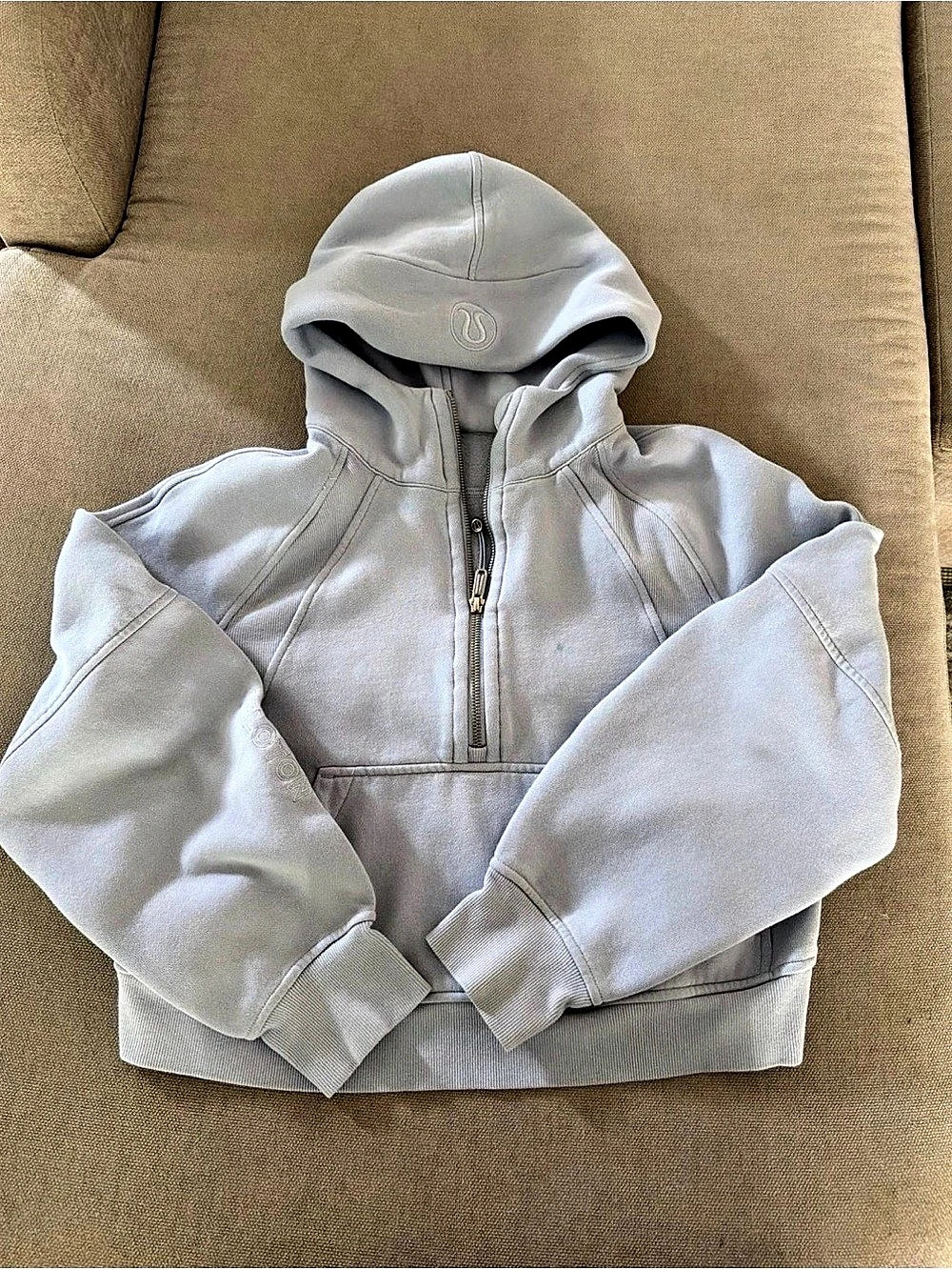 lululemon x Peloton Scuba Oversized Half-Zip Hoodie light blue